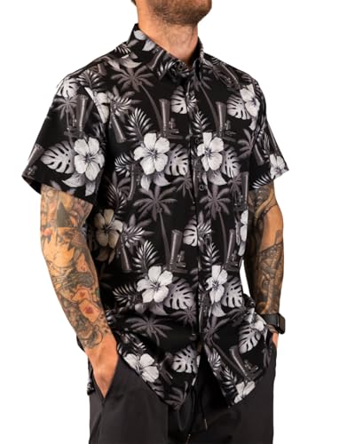 Retro Rifle Men’s Short Sleeve Button Down Shirt - Suppressed - X-Large