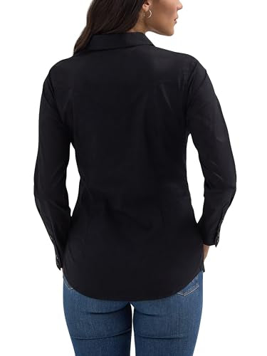 Wrangler Western Women's Retro Button-Down Shirt, Black, Medium