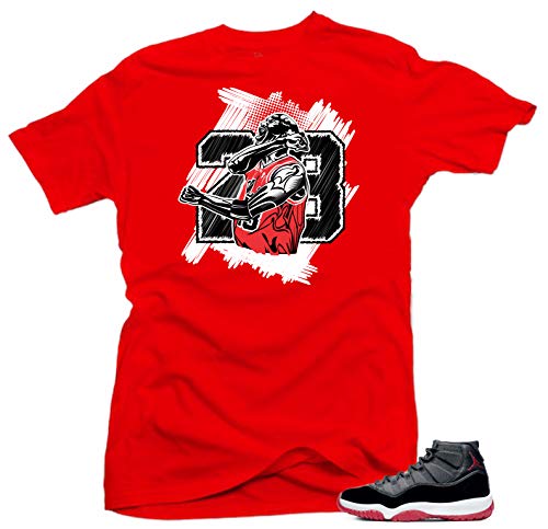 Jordan 11 Bred 2019 Match Shirts (Jordan 11 Bred 2019 - Goat 23 (Red), 3XL)