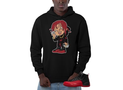 Hoodie To Match Jordan 12 Flu Game Black Varsity Red Men's Hoodies