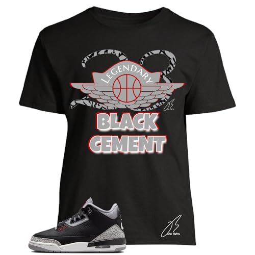 Shirt To Match Jorda 3 Black Cement,23 Wing Unisex Sneaker Graphic Tee,Best Gift,Christmas (XL)