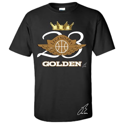 Shirt To Match 1 Metallic Gold, 23 Wing Unisex Sneaker Graphic Tee,Best Gift,Birthday (Black, L)