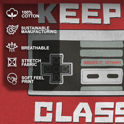 Nintendo Men's Keep it Classic T-Shirt, Large, Red