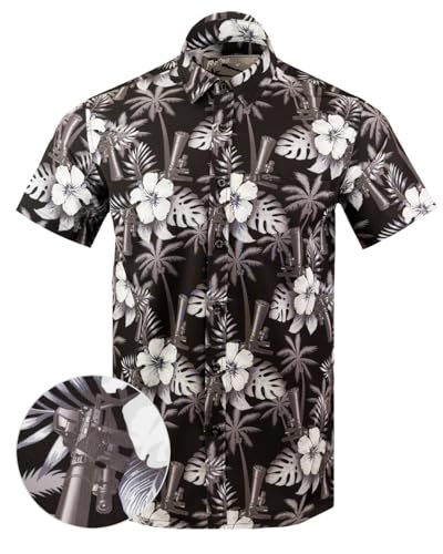 Retro Rifle Men’s Short Sleeve Button Down Shirt - Suppressed - X-Large