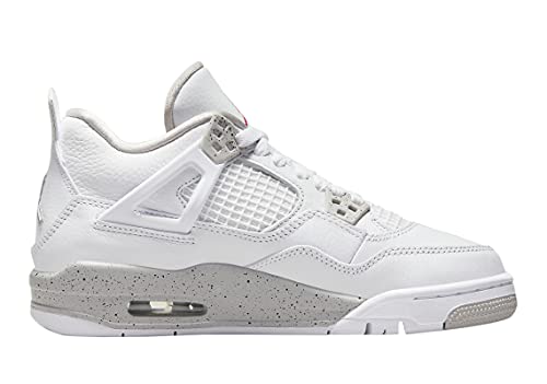 Jordan Air 4 Retro (Big Kid) White/Fire Red/Tech Grey/Black 7 Big Kid M