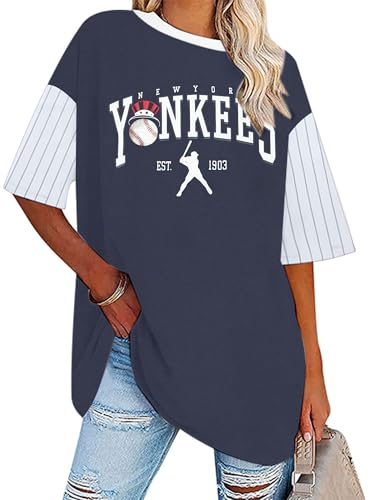 Game Day Shirt Baseball Shirts Women Oversized Baseball Team Graphic Tshirt Baseball Fan Shirt Casual Short Sleeve Tee Tops B-Blue