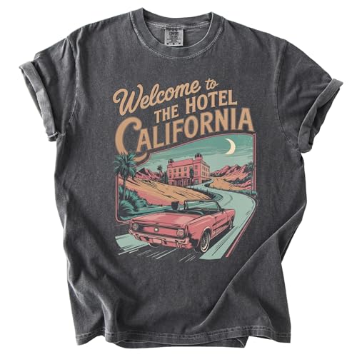 FITIN Retro 70s Rock Shirt, Vintage Washed Tee California Graphic, Road Trip Desert Art T-Shirt