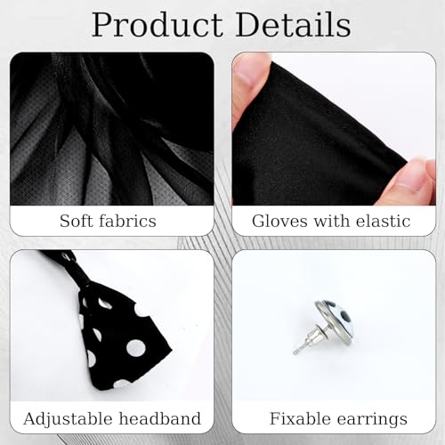 Bcxfbxd 7 Pcs 50's Women Costume Accessories Set for Girls