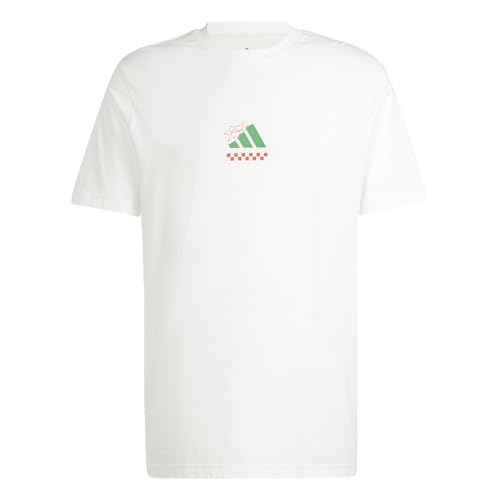 Adidas Men's Lounge Pizza Sportswear T-Shirt, Off White, XX-Large
