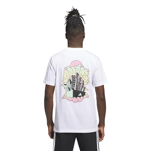 Adidas Men's 90s Nostalgia City Graphic T-Shirt, White, X-Large