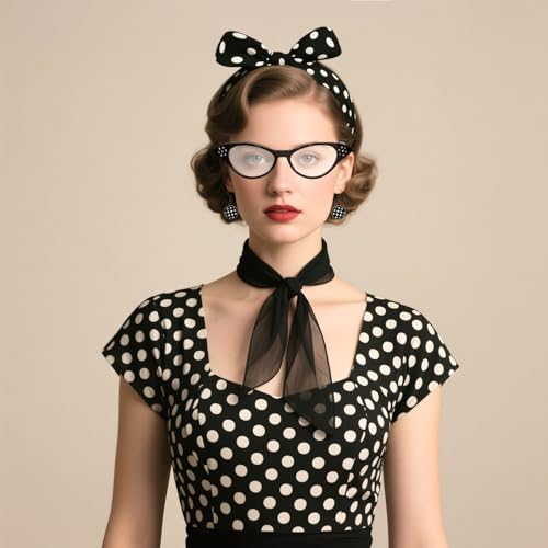 Bcxfbxd 7 Pcs 50's Women Costume Accessories Set for Girls
