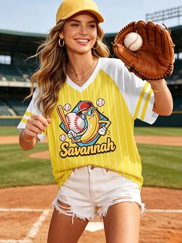 FAYALEQ Women's Vintage Baseball Graphic T-Shirt Retro Baseball Print Tee