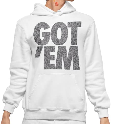 Men's Jordan 3 White Cement Reimagined Colors Hoodie, Pullover Graphic Sweatshirt, To Match Jordan 3s