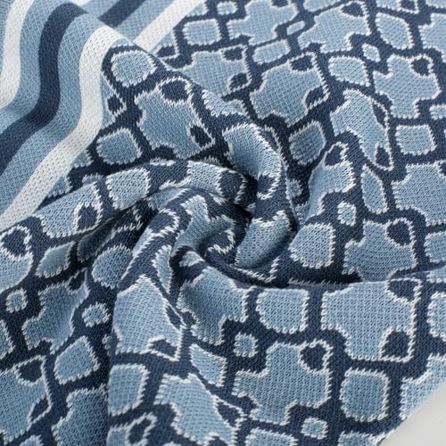 PJ PAUL JONES Men's Knit Polo Short Sleeves Shirts Button Down Summer Shirts 70s Retro Shirts Blue-Grey
