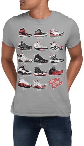 J's Retro Sneakers Image T Shirt to Match Js, Artwork Takes cues from Jordans Inspired colorways 1 2 3 4 5 6 11 12 13 Grey