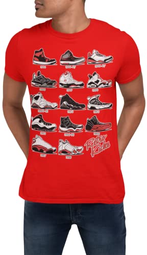 J's Retro Sneakers Image T Shirt to Match Js, Artwork Takes cues from Jordans Inspired colorways 1 2 3 4 5 6 11 12 13