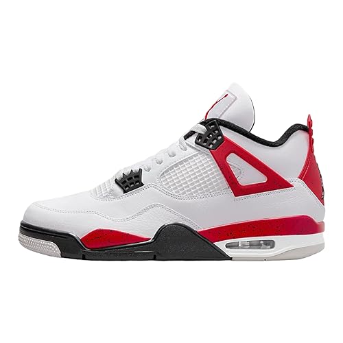 Jordan Boy's Air 4 Retro (Big Kid) White/Fire Red/Black/Neutral Grey 7 Big Kid M