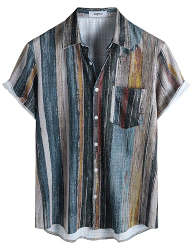VATPAVE Mens Button Down Short Sleeve Shirt Summer Shirts XXL Multicolor