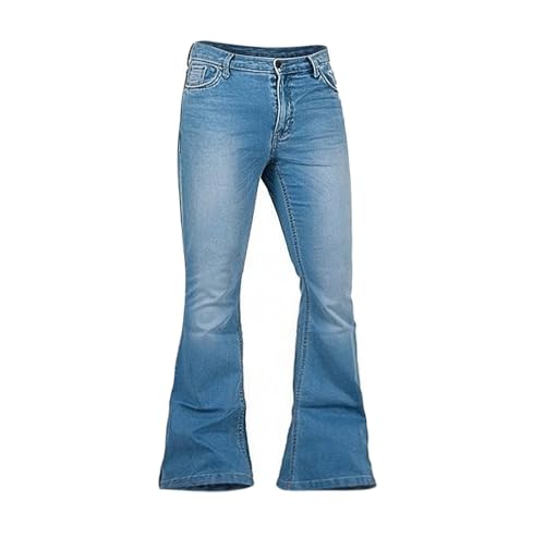 Men's Vintage Jeans Bell Bottom Pants Retro 70s 60s Outfits Flared Jeans Comfortable Stretch Fit for Disco Party
