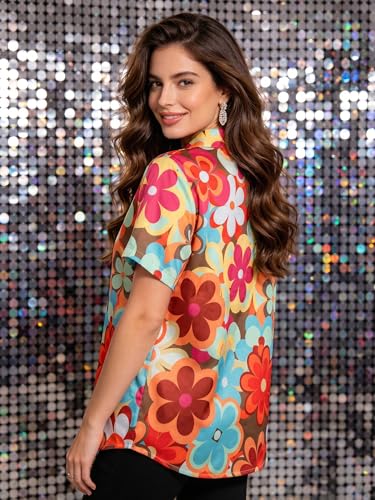 60s 70s Outfits for Woman Retro Groovy Disco Hippie Party Shirt Yellow