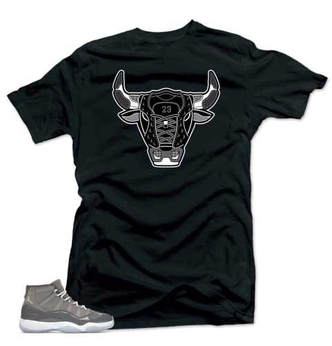 Jordan 11 Cool Grey Match Tees - Bull 11 Black | Small