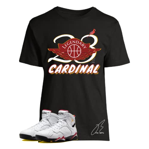 Shirt To Match Jordan Retro 7 Cardinal,23 Wing Unisex Graphic Tee,Shoe Coordinating,Gift (XL, Black)