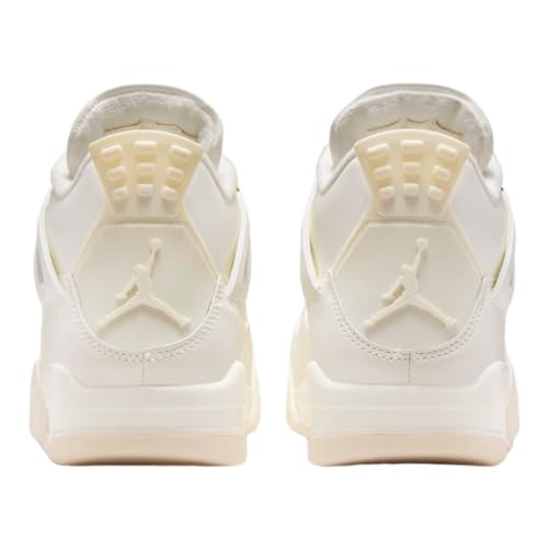 NIKE Air Jordan 4 Retro Womens-Size 8.5, Sail/Metallic Gold-black