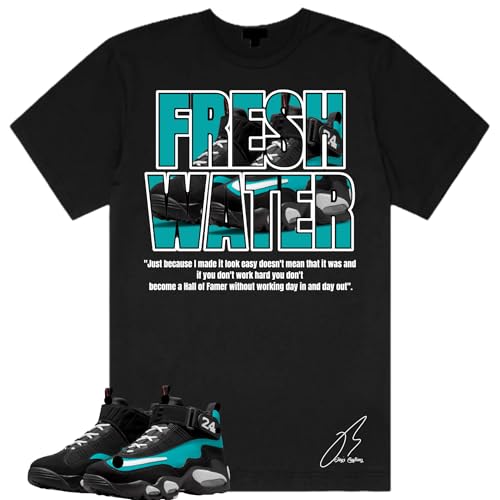 Shirt to Match Griffy Max Freshwater/Teal/Black, Shoe Coordinating Graphic Tee, Best Gift, Mens Clothing, Unisex Tops (US, Alpha, Large, Regular, Regular, Black)