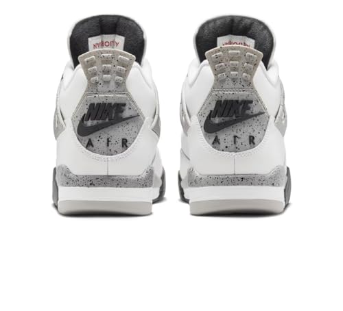 Nike Mens Air Jordan 4 Retro Running, SUMMIT WHITE/FIRE RED-CEMENT GREY-BLACK, 8 UK (9 US)