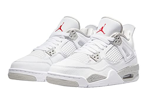 Jordan Air 4 Retro (Big Kid) White/Fire Red/Tech Grey/Black 7 Big Kid M