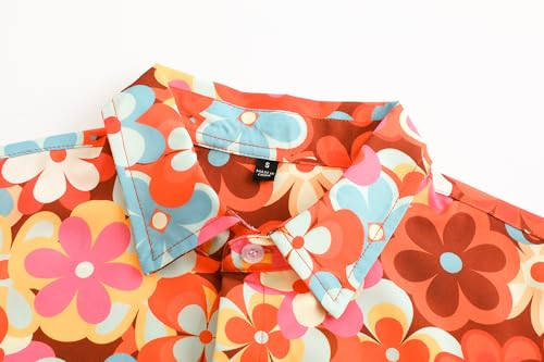 70s Outfits for Men Short Sleeve Casual Button Down 70s Shirts for Men 70s Disco Retro 70s Floral Hip Hop Shirts Paisley Shirt