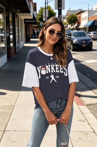 Game Day Shirt Baseball Shirts Women Oversized Baseball Team Graphic Tshirt Baseball Fan Shirt Casual Short Sleeve Tee Tops B-Blue