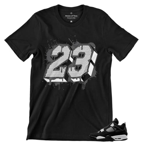 Jordan 4 White Thunder Men's T Shirt to Match Sneakers