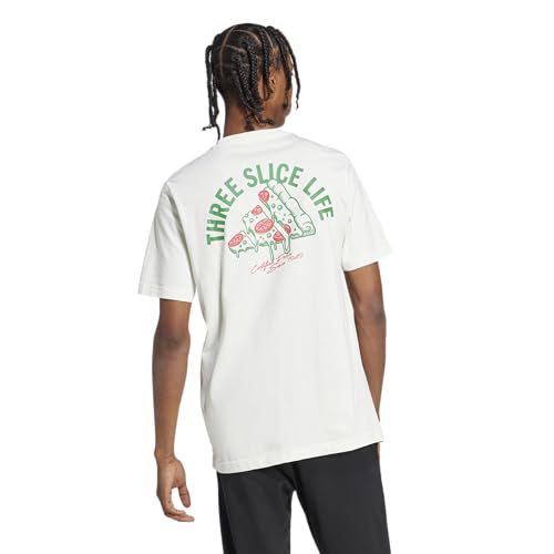 Adidas Men's Lounge Pizza Sportswear T-Shirt, Off White, XX-Large