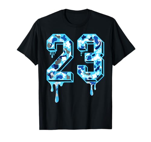 23 Drip Camo Gamma Blue Outfits Matching T-Shirt