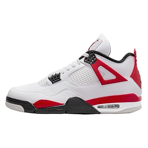 JORDAN 4 Retro Mens Shoes Size - 8.5 White/Fire Red-Black