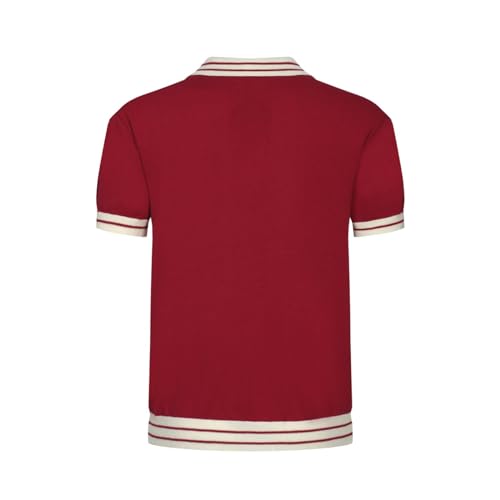 OXKNIT Men's Polo Shirts Quarter Zip Knit Shirts Summer Golf Polo T Shirts with White Neck