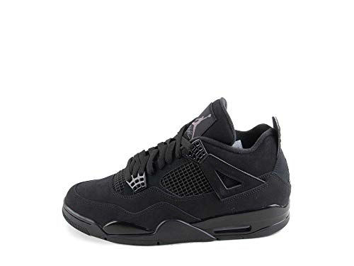 Nike Mens Air Jordan Retro 4 "Black CAT Black/Black-LT Graphite Synthetic Size 12