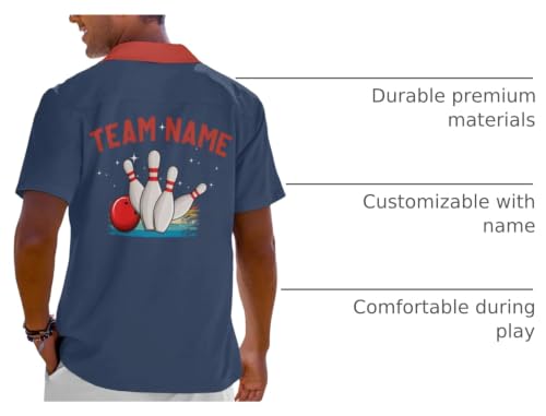 Custom Bowling Shirts for Men Vintage Retro Personalized Team Name Shirt