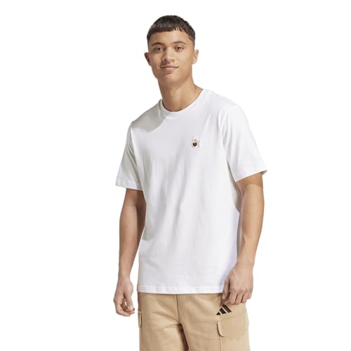 adidas Men's Dog Hoop Patch Graphic T-Shirt, White, Large/Tall