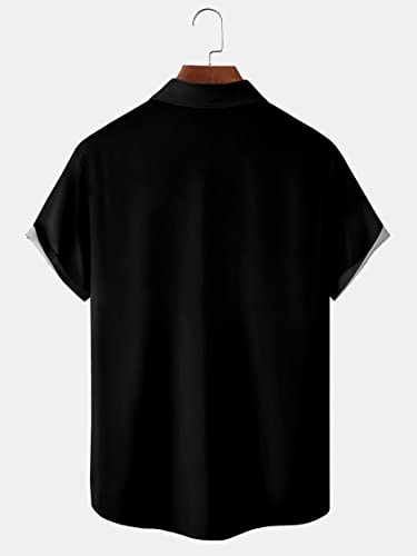 QIVICIMA Men's Big and Tall Retro Bowling Shirt C41 Retro 6XL