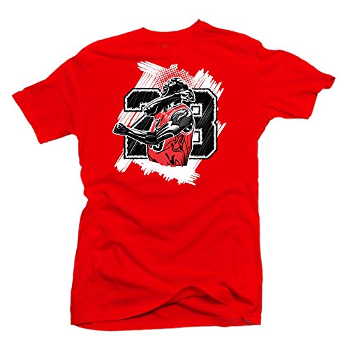 SNELOS Shoe Coordinating Graphic T Shirt for Men Breathable Cotton Streetwear Tee Casual Style - (Goat Shirt) Red | Small