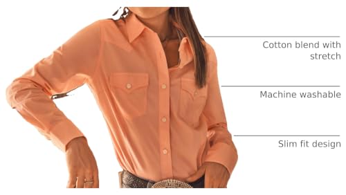 Wrangler Western Women's Retro Button-Down Shirt, Wine, Large