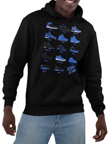 Retro Jordans Blue/Black/White Colors Men's Hoodie Sweatshirt Pullover