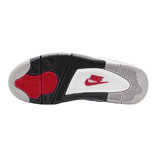 Nike Mens Air Jordan 4 Retro Basketball Shoe, SUMMIT WHITE/FIRE RED-CEMENT GREY-BLACK, 7.5 UK (8.5 US)