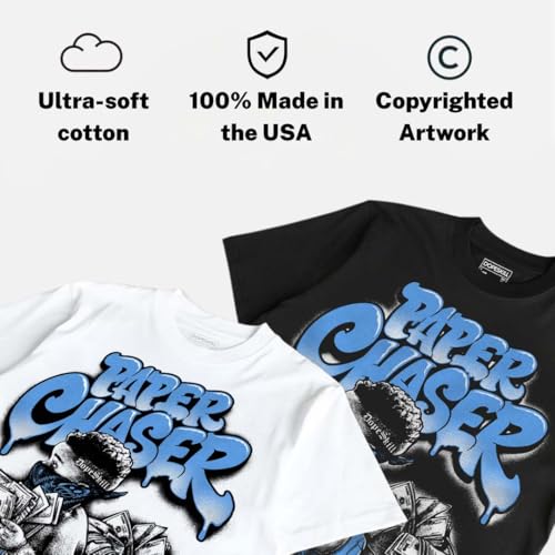 DopeSkill Graphic Tee Black University Blue 5s Streetwear Crewneck Unisex Hypebeast T-Shirt Cool Sneaker Colour Matching Shirt Hustle Kid (Black - S)