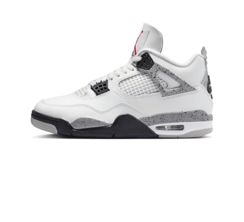 Nike Mens Air Jordan 4 Retro Running, SUMMIT WHITE/FIRE RED-CEMENT GREY-BLACK, 8 UK (9 US)