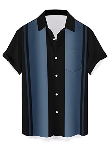 QIVICIMA Men's Big and Tall Retro Bowling Shirt C41 Retro 6XL