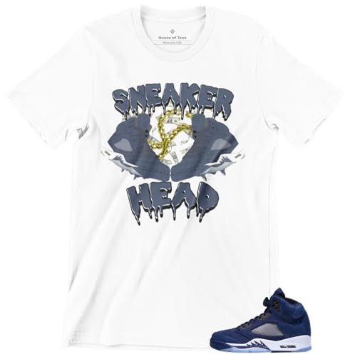 Men's T Shirt to Match Jordan 5 Midnight Navy, Graphic Urban Streetwear Tee
