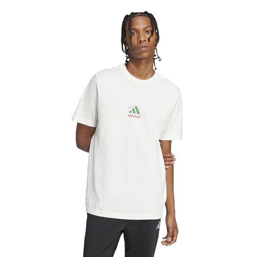 Adidas Men's Lounge Pizza Sportswear T-Shirt, Off White, XX-Large